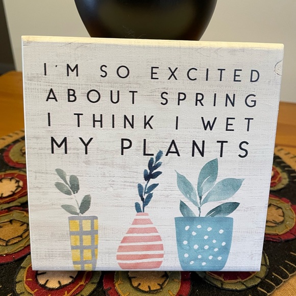 Funny Spring wood shelf sitter sign / Farmhouse Spring decoration - Picture 4 of 7